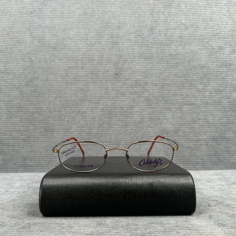 Celebrity by Altair Eyewear Titanium Antique Brown Demi Oval Eyeglass Frames 145